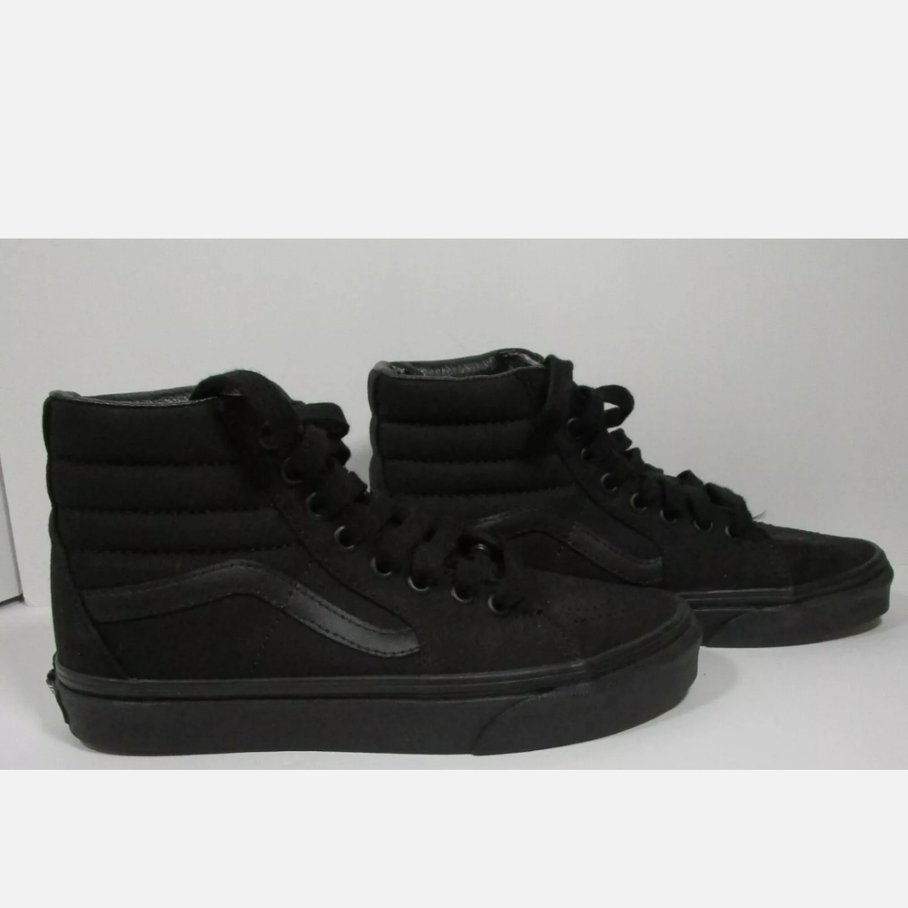 Vans All Black Canvas Sk8 Hi Shoes Unisex High Top